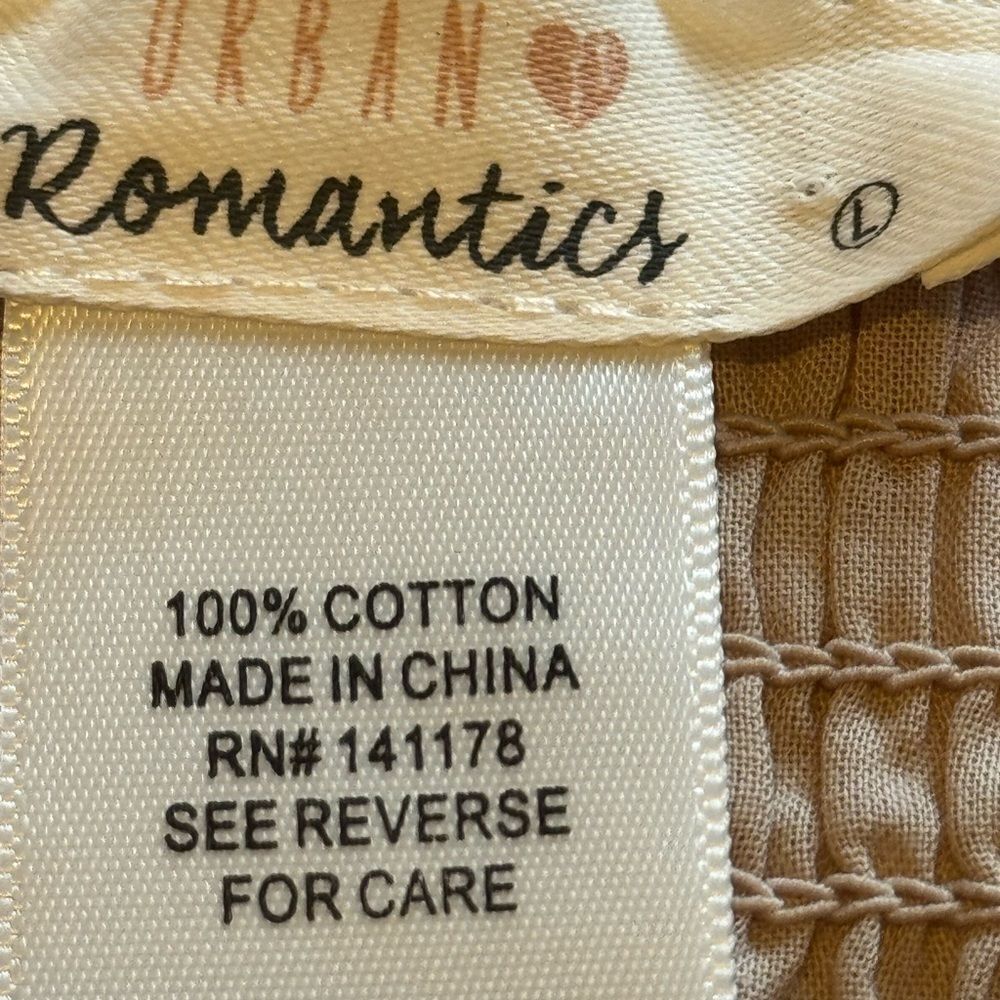 URBAN ROMANTICS WOMEN LARGE Elegant Eyelet TANK/Camisole %100 cotton BOHO‎ INDIE - Picture 5 of 6